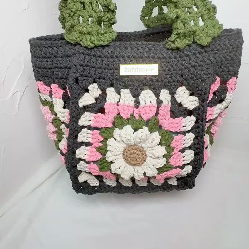 Handmade/ Linen and linen woven bags/handbags/grandma check - กระเป๋าถือ - ผ้าฝ้าย/ผ้าลินิน 