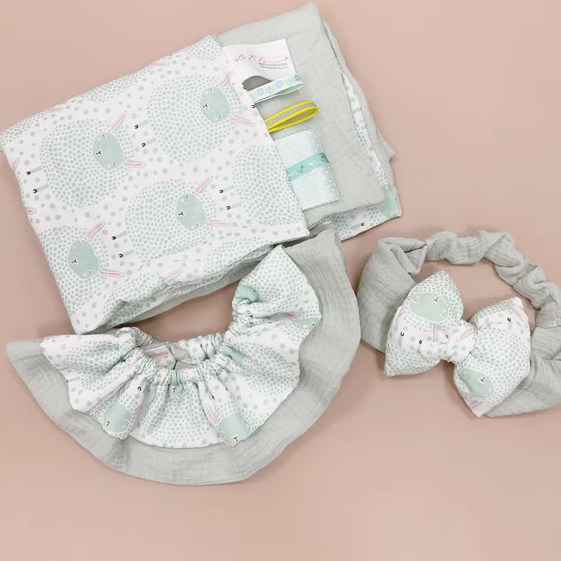 Cute Sheep Baby Full-Month Shower Gift Box - ของขวัญวันครบรอบ - ผ้าฝ้าย/ผ้าลินิน 