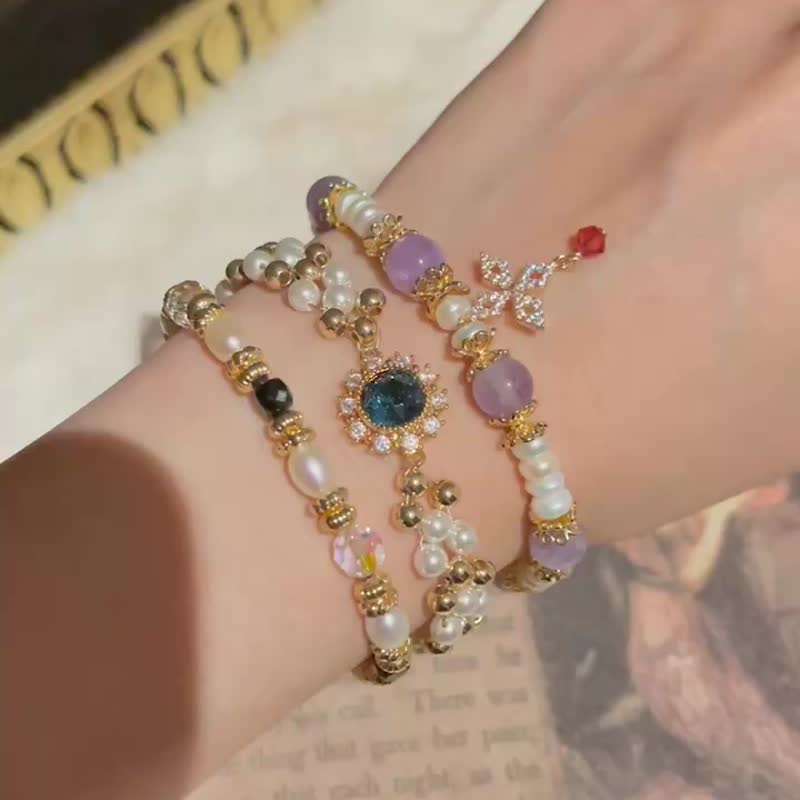 TB異域宮廷風系列手鍊-紫水晶x巴克斯神的守護 手鍊 紫水晶 - 手鍊/手環 - 水晶 紫色