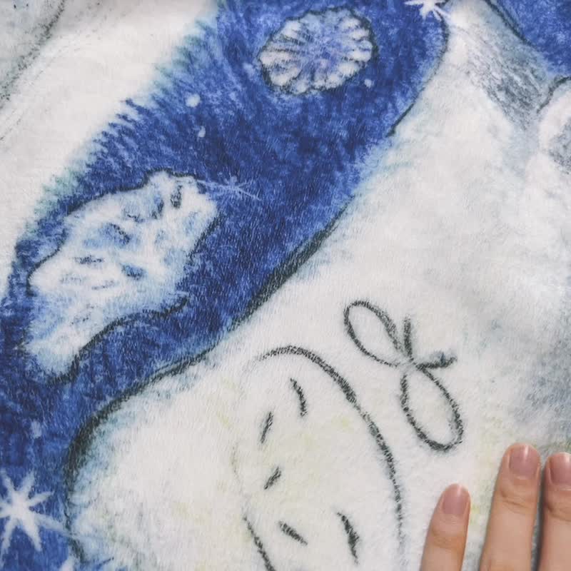 Tiny Shimmer Flannel Blanket Throw Lunch Blanket - ผ้าห่ม - เส้นใยสังเคราะห์ สีน้ำเงิน