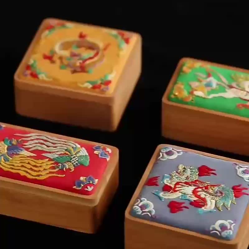 Embroidery Handmade DIY Jewelry Wooden Box Wedding Gift Self Embroidered - Storage - Wood 