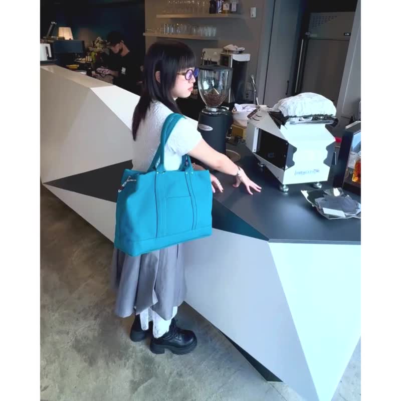 HATTORI服部 RC托特包L 藍色 日本豐岡鞄 - 手提包/手提袋 - 真皮 藍色