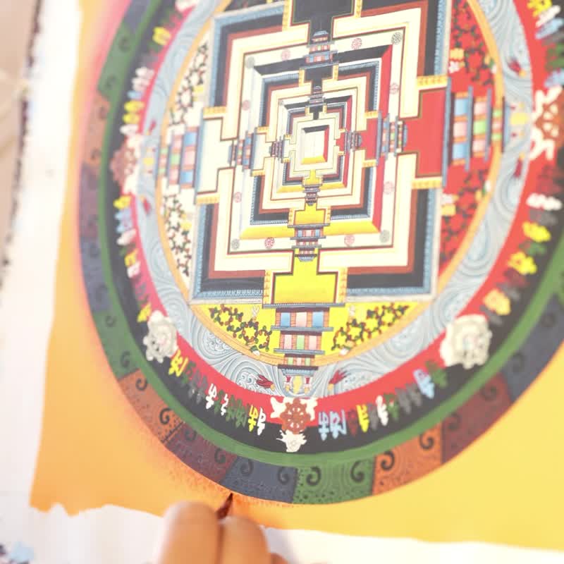 カalachakraマンダラ ― 時間、智慧、そして宇宙的調和の象徴 - ウォールデコ・壁紙 - その他の素材 多色