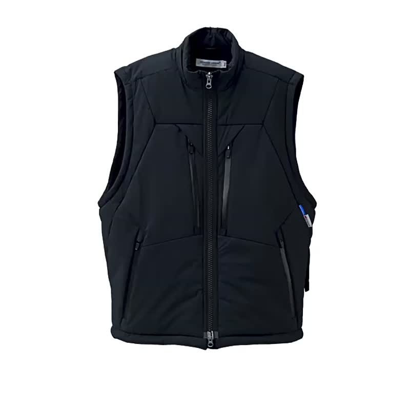 Functional structure stand collar waterproof and warm outdoor heavyweight 3M cotton vest liner - เสื้อกั๊กผู้ชาย - วัสดุอื่นๆ สีเทา