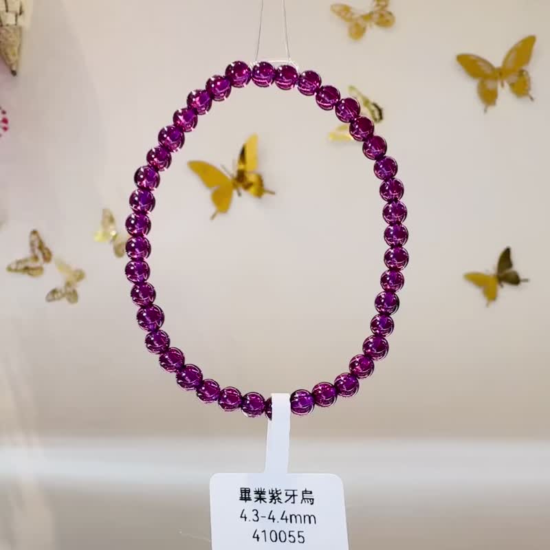 Graduation grade crystal purple tooth black crystal 4.3-4.3mm crystal bracelet main beauty crystal qi and blood circulation - สร้อยข้อมือ - คริสตัล สีม่วง