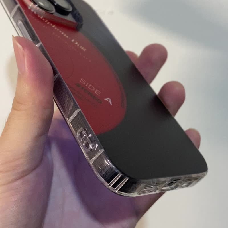 iPhone 14/13/12 最新立體唱片紋路四邊防摔手機殼 蘋果apple Pro - 手機殼/手機套 - 塑膠 紅色