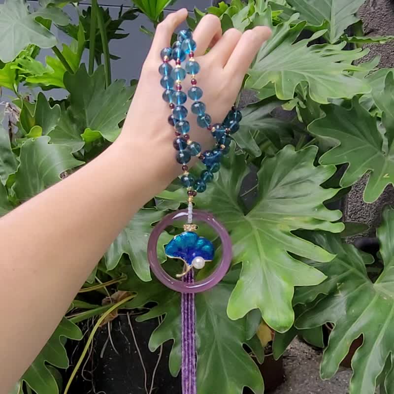 冰藍曜石 紅石榴 琺瑯 銀杏 紫玉瓍鐲 紫水晶 玉振金聲 項鍊 單品 - 項鍊 - 寶石 藍色