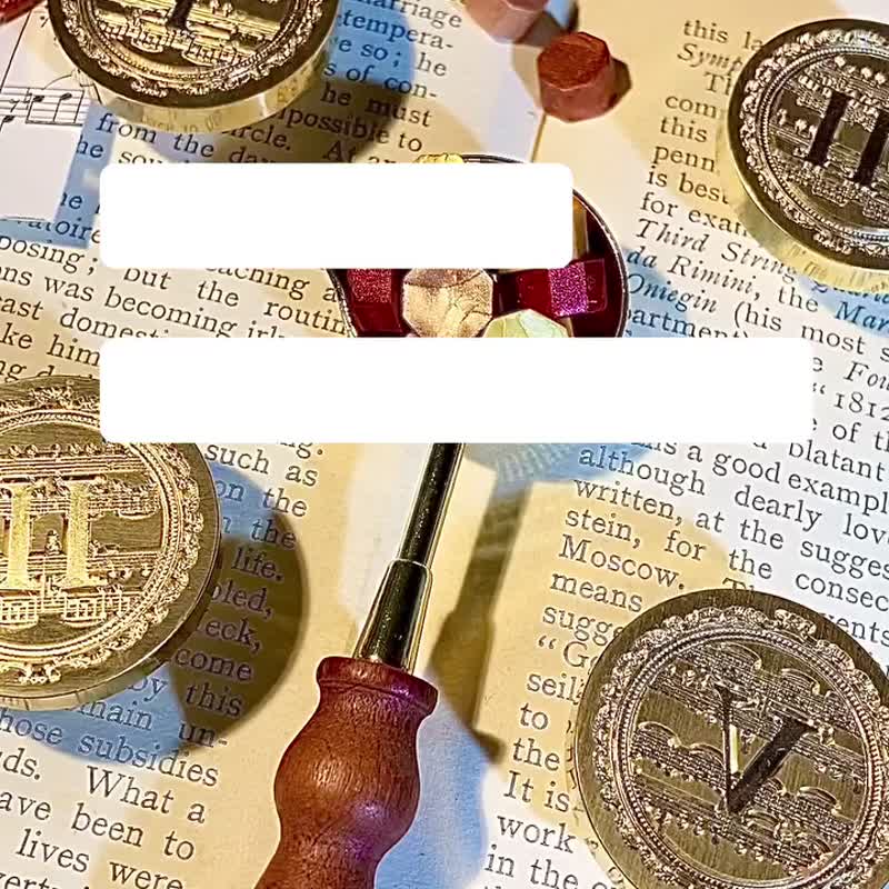 火漆印章 印頭 羅馬數字 5 音樂 樂器 樂譜 - 印章/印台 - 其他金屬 