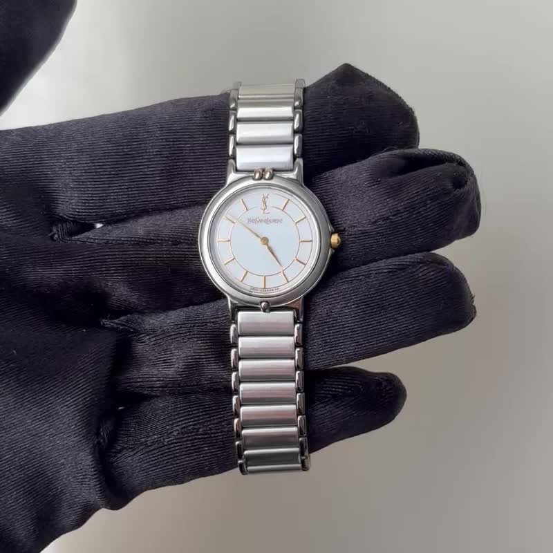 YSL中古錶/復古時鐘/時鐘/老錶/vintage watch/女錶 - 女錶 - 其他金屬 銀色