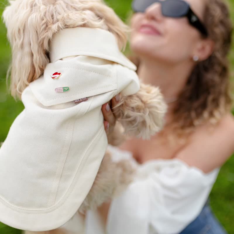 時尚牛仔背心，綠色 - 寵物衣服 - 棉．麻 綠色