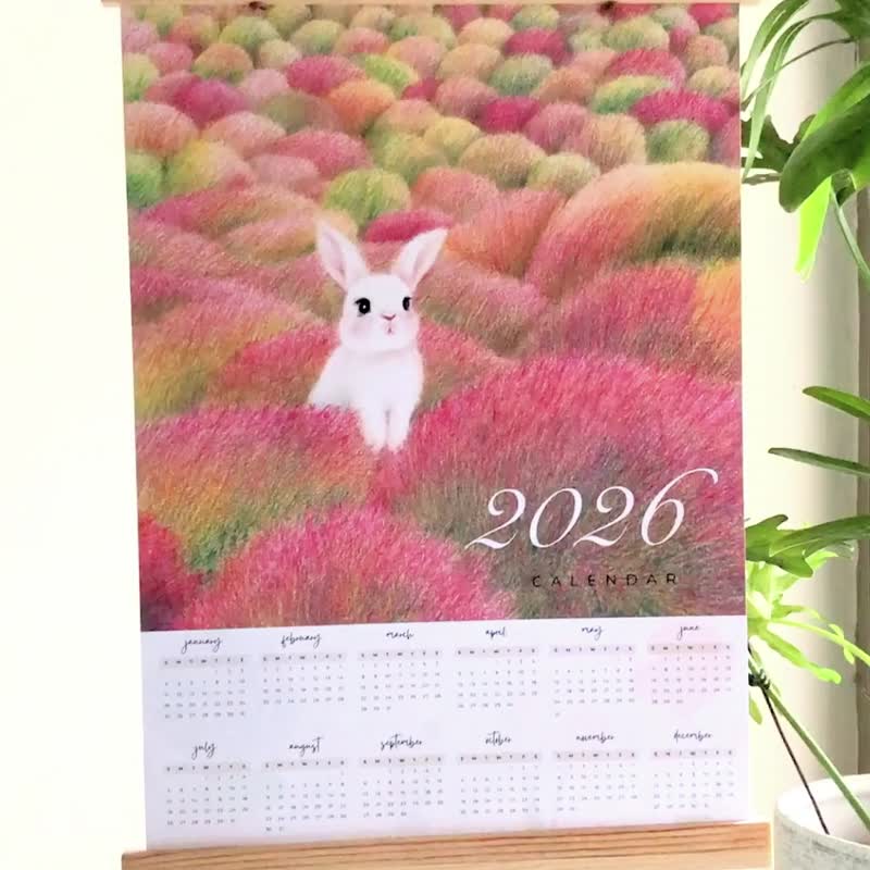 2026 花兔掛曆/年曆 - 日曆/月曆/年曆 - 紙 