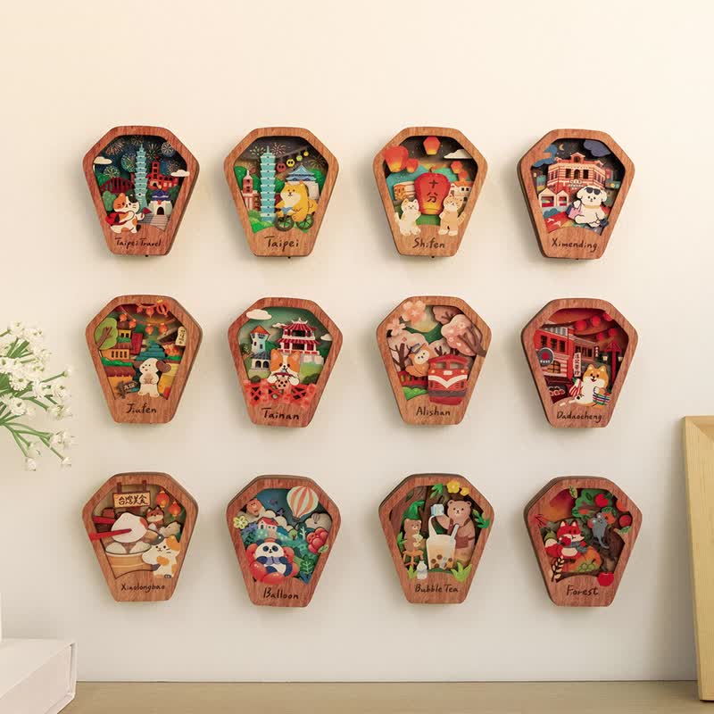 【星願磁鐵燈-小籠包】台灣紀念品 /  生活配件 / 冰箱貼 - 擺飾/家飾品 - 木頭 多色
