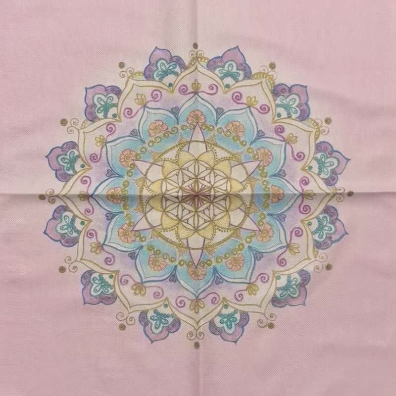 Exclusive creation of warm yoga, meditation, joy, Zen, four seasons, colorful flower of life, six-pointed star mandala - ของวางตกแต่ง - ผ้าฝ้าย/ผ้าลินิน หลากหลายสี