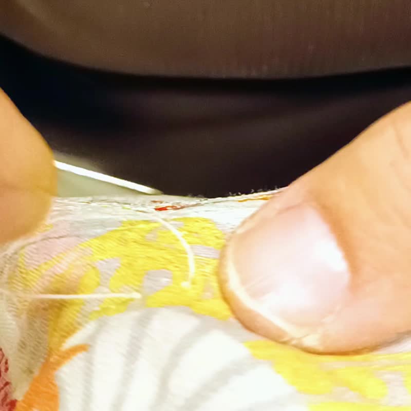 手工縫製 舞妓 和服束口袋 日式包包 化妝包 復古 日式和風 - 化妝包/收納袋 - 棉．麻 白色