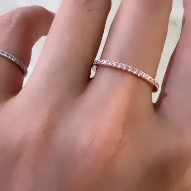 【熱賣款】Wedding Band • 純銀厚鍍18K金 • 日常婚戒 - 戒指 - 純銀 粉紅色