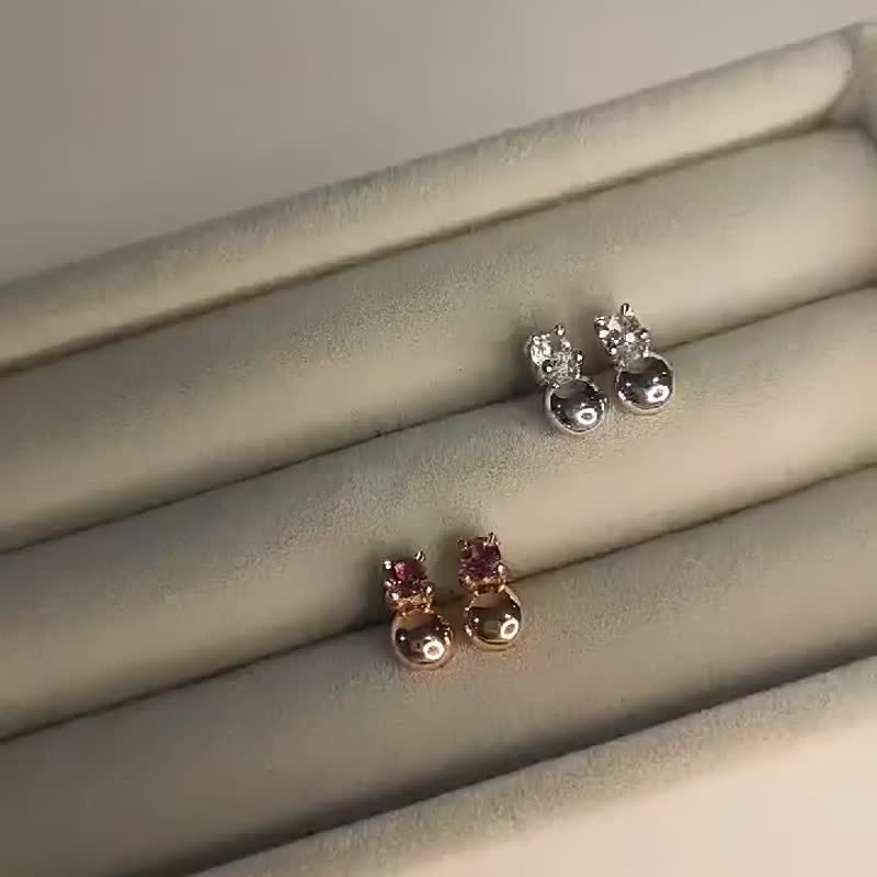 Mini LadyBuds 925 Sterling Silver Set - 項鍊 - 半寶石 銀色