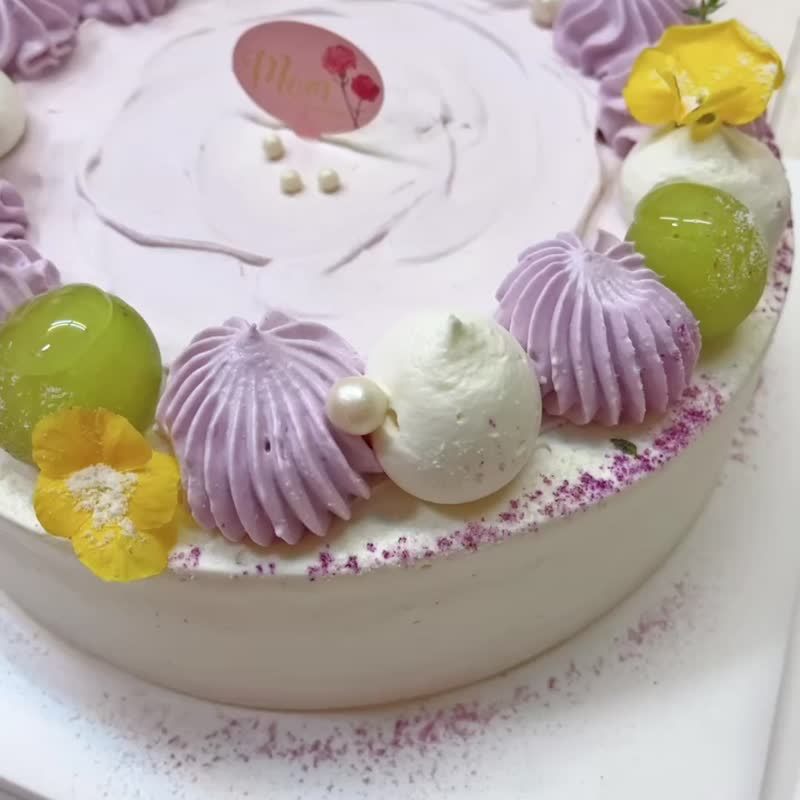 浪漫紫芋鮮奶油蛋糕(可宅配/母親節蛋糕推薦/生日蛋糕/蛋奶素) - 蛋糕/甜點 - 其他材質 