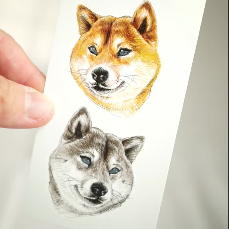 Shiba Inu Temporary Tattoo Stickers Akita Inu Japan Happy Dog Doggie Puppy Pet - Temporary Tattoos - Paper Orange