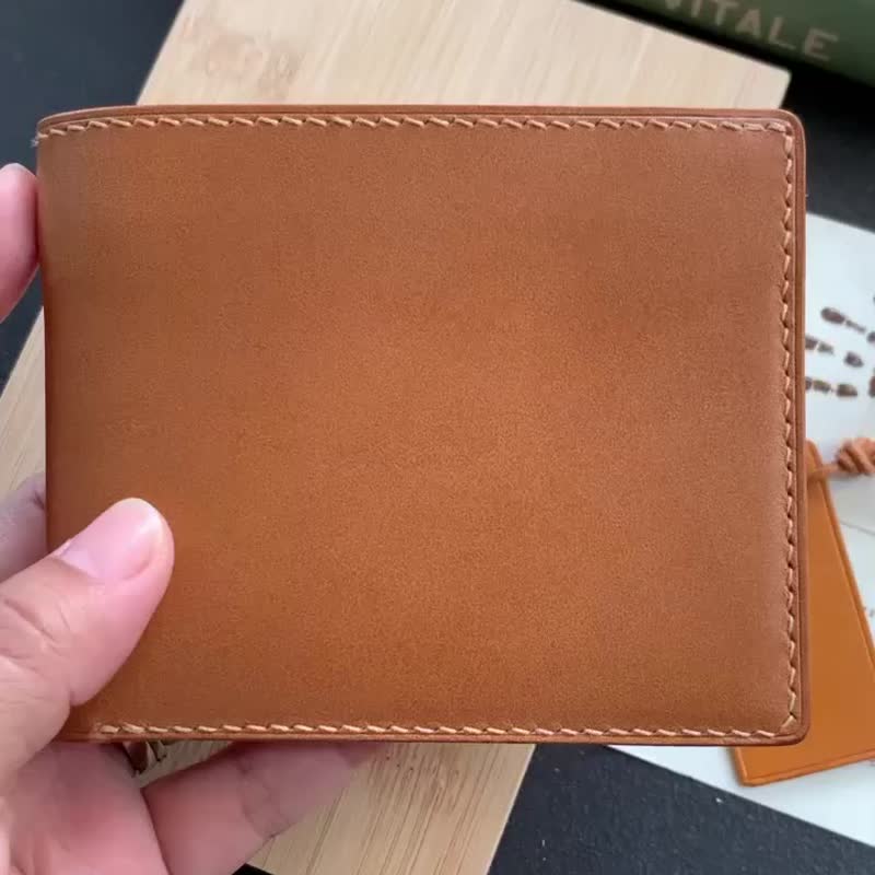 真皮 銀包 咖啡色 - Bifold wallet