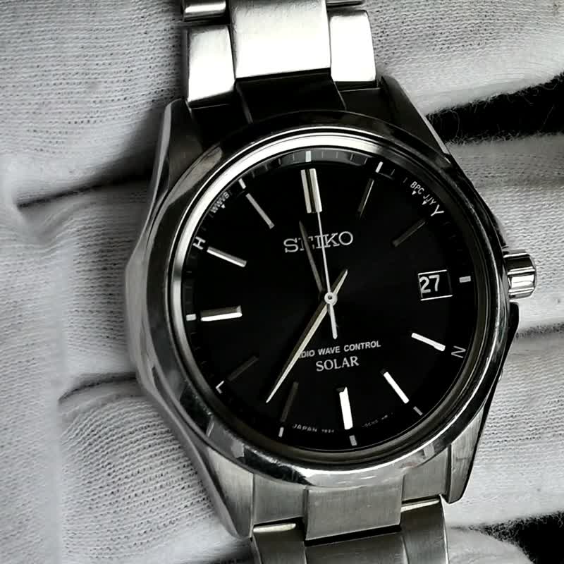 送料無料 SEIKO セイコー ブライツ / 電波ソーラー 男性用腕時計 40mm 黒文字盤 7B24-0BN0 - 男錶/中性錶 - 不鏽鋼 黑色