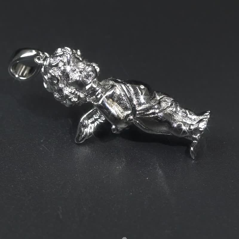 Wbj 素銀小天使吊墜項鍊 - 項鍊 - 寶石 銀色