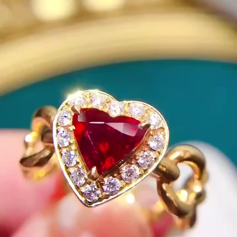 Unfired ruby ​​ring 1.01 carat - แหวนทั่วไป - เครื่องเพชรพลอย 