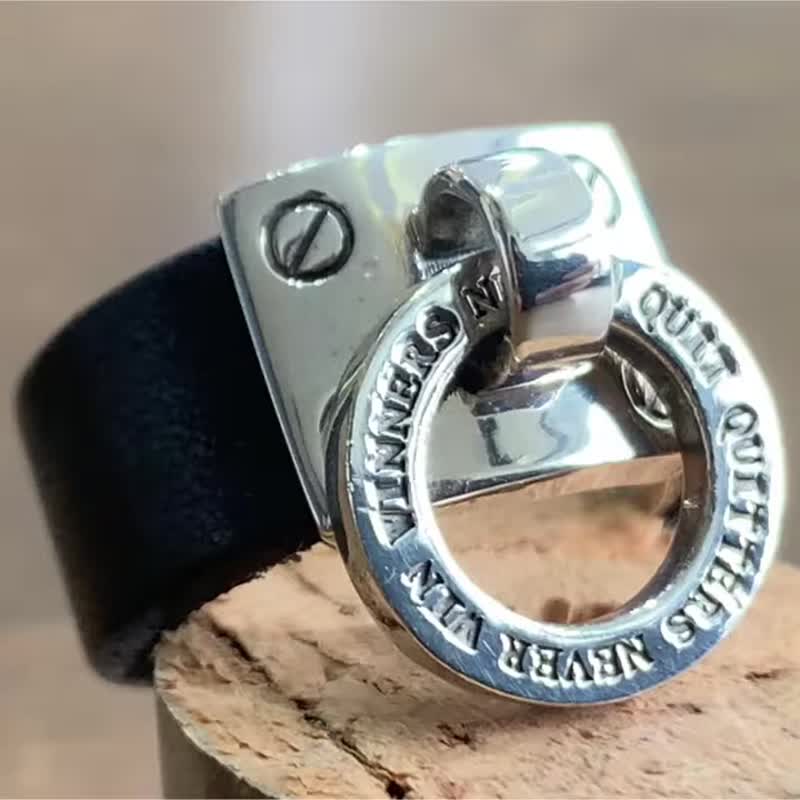 ドアノックリング/シルバー925/レザー/日本製/送料無料/シルバーアクセサリー/fc134 - 戒指 - 純銀 銀色