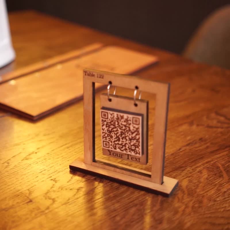 Custom Wooden QR code Sign, QR code menu sign, Wood logo sign, Custom Sign, Cust - อื่นๆ - ไม้ 