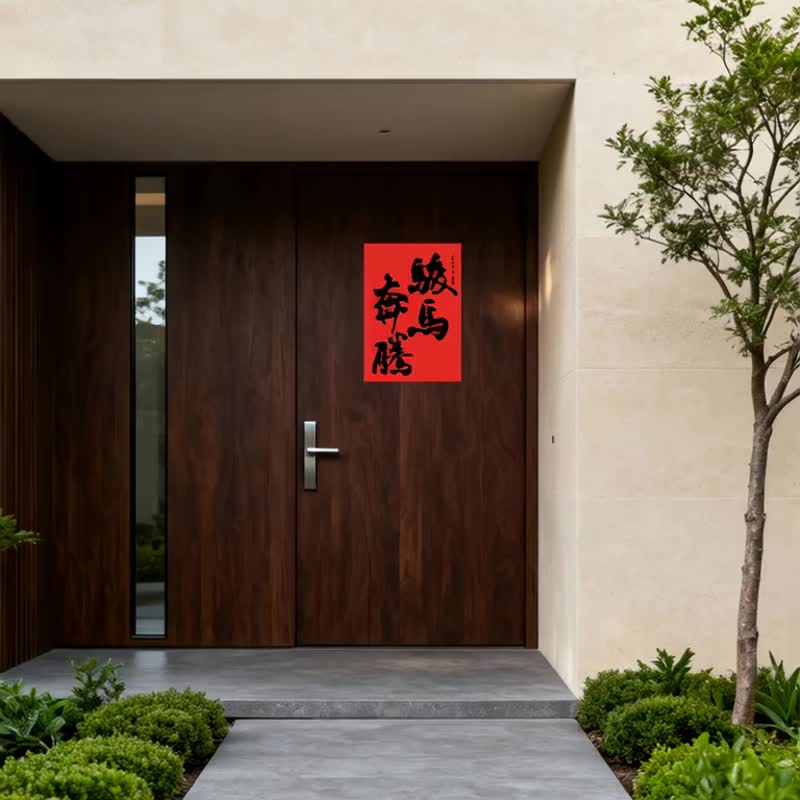 2026馬年春聯 | 駿馬奔騰 | 書法春聯 | 新春佈置  | 喬遷禮 - 壁貼/牆壁裝飾 - 紙 紅色