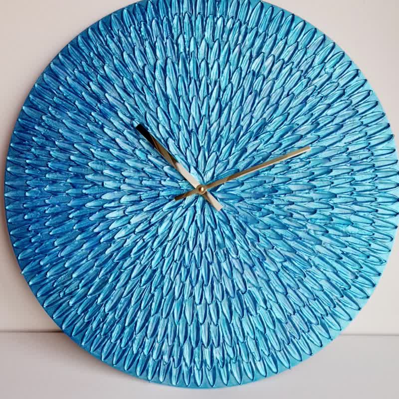 Metallic blue large wall clock 50 Different color Modern art clock Silent clock - นาฬิกา - วัสดุอื่นๆ สีน้ำเงิน