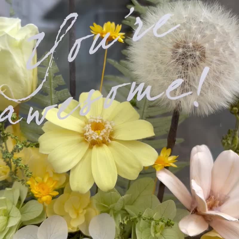 | Little Dream Flower Arrangement | Dandelion Promise Flower Box/Birthday Gift/Exchange Gift - Dried Flowers & Bouquets - Plants & Flowers White