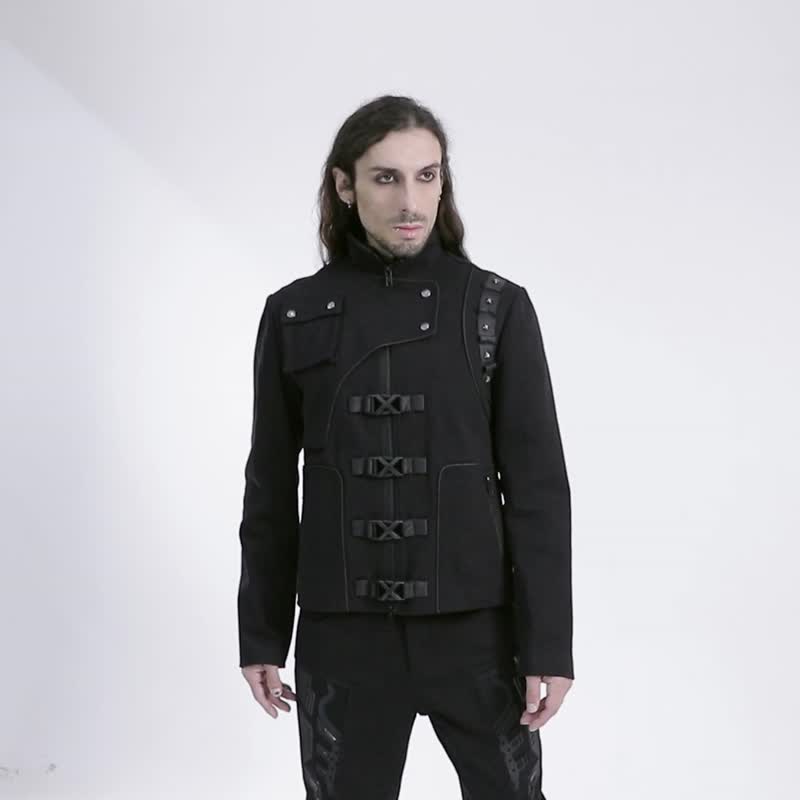 Cyberpunk Templar Denim Jacket - Men's Coats & Jackets - Other Materials Black