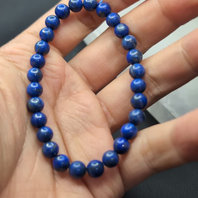 【訂製品】青金石 阿富汗 6-14mm 手串 天然水晶 水晶 - 手鍊/手環 - 水晶 藍色