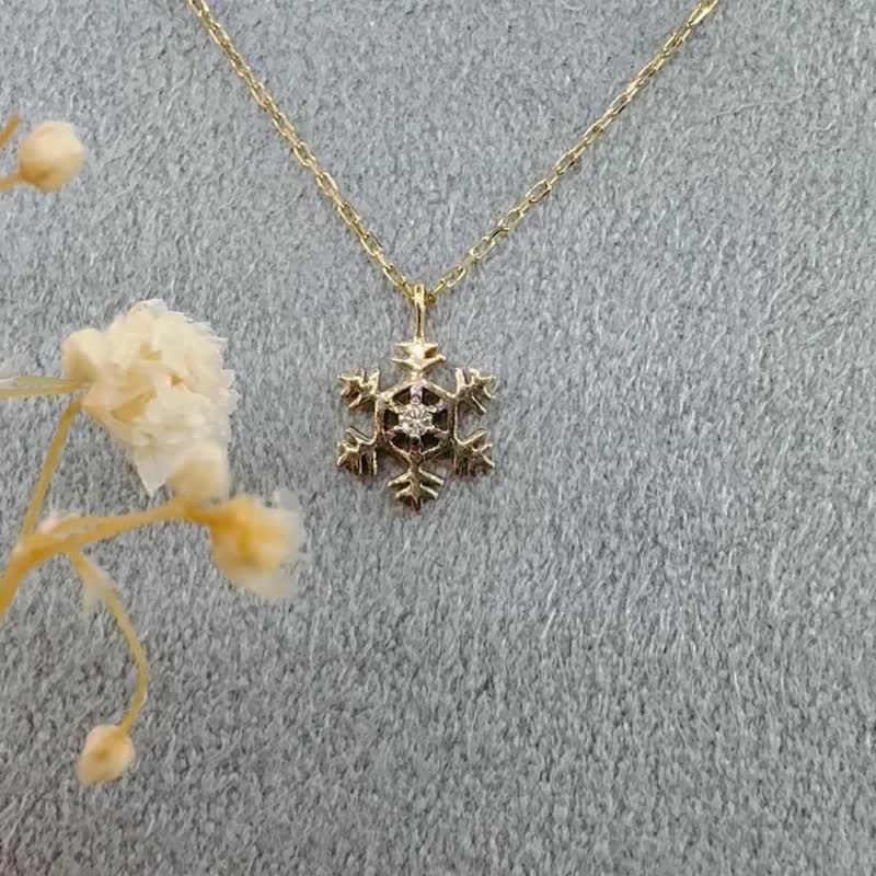 2024雪花10k鑽石項鍊 - 項鍊 - 貴金屬 