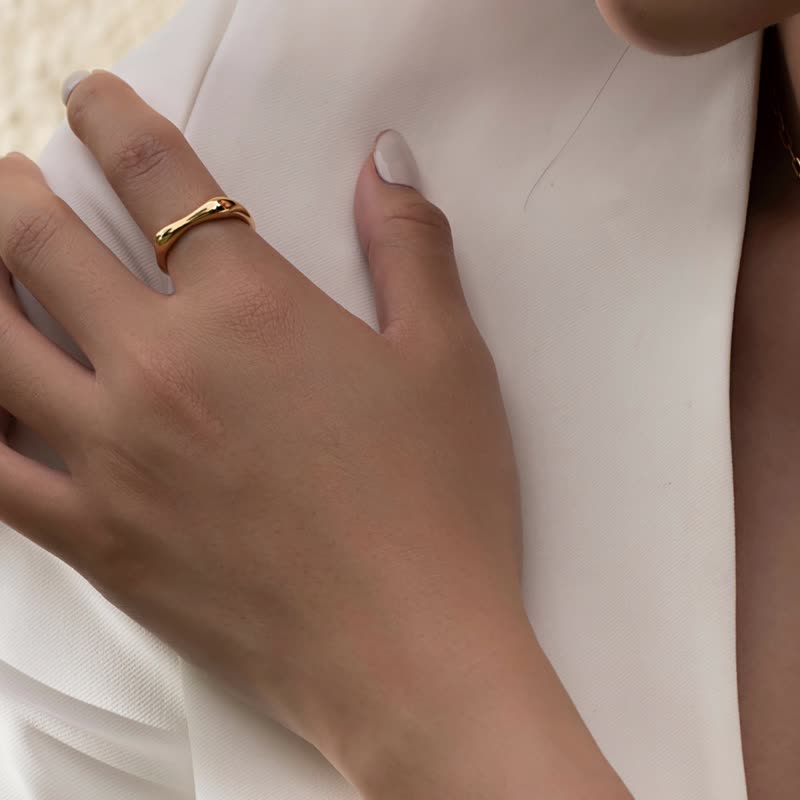 Square 方型戒 | 純銀 | 免運 | Belinda輕珠寶 - 戒指 - 其他金屬 金色