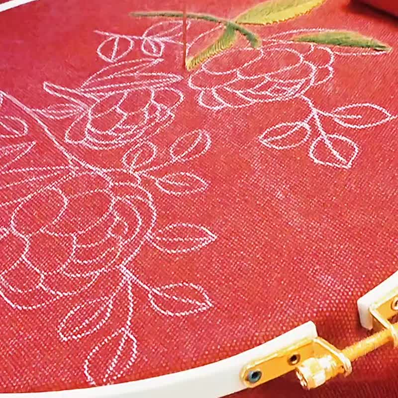 手工刺繡diy口金包蘇繡製作單肩包立體刺子繡花兒DIY情侶帆布袋 - 手提包/手提袋 - 棉．麻 