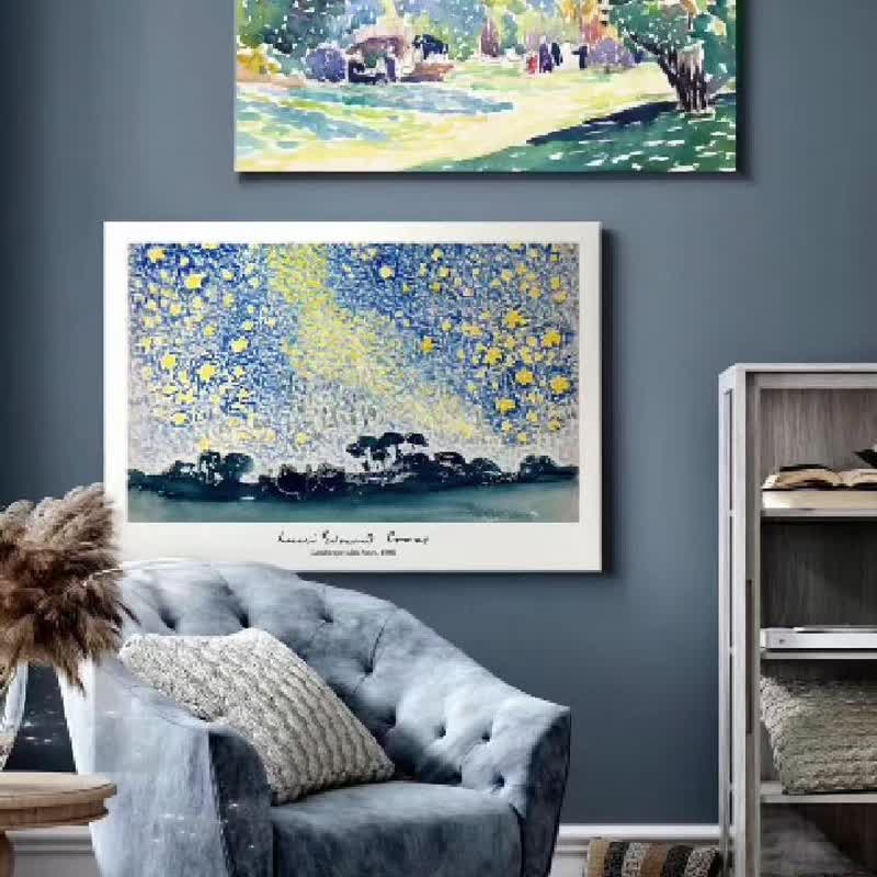 Henri-Edmond Cross - Shadows on the Hill I - Henri-Edmond Cross Series Wall Art - โปสเตอร์ - วัสดุอื่นๆ สีนำ้ตาล