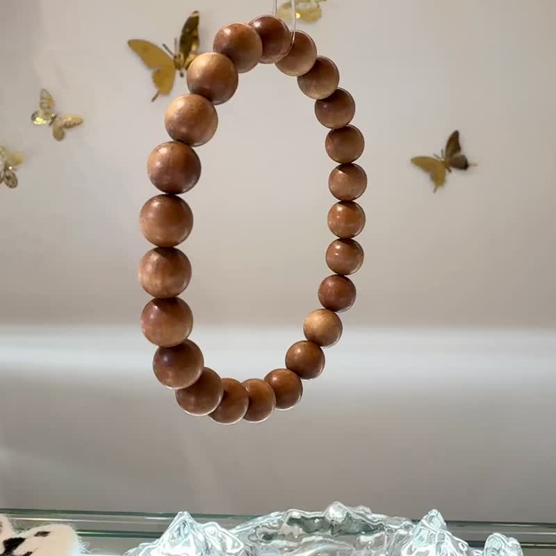 Indian old sandalwood submersible 8mm hand beads ward off evil spirits, protect safety, eliminate disasters, eliminate evil spirits and gather wealth - Bracelets - Other Materials Brown