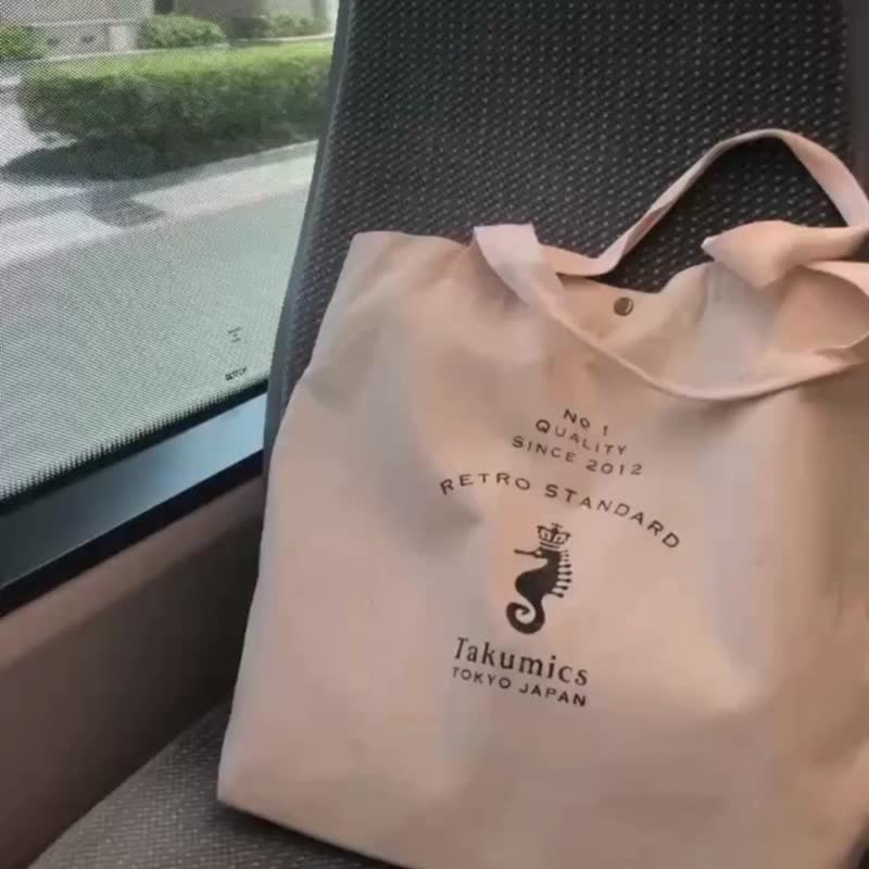 【Takumicsタクミクス】品牌托特帆布包 - 手提包/手提袋 - 棉．麻 卡其色