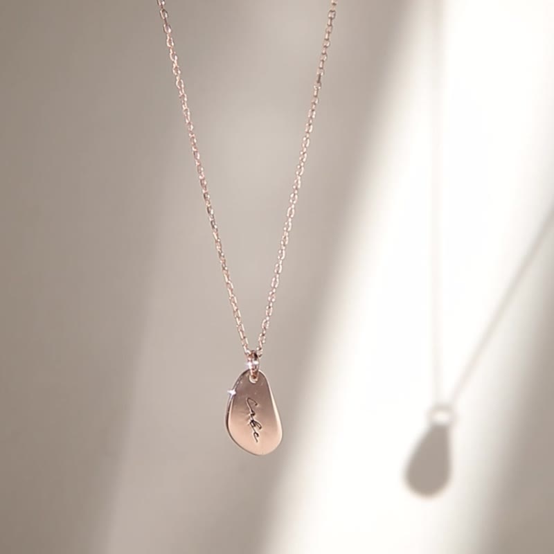 [Customized Gift] Lettering Sterling Silver Necklace - Rose Gold | Design Irregular - สร้อยคอ - เงินแท้ สีทอง