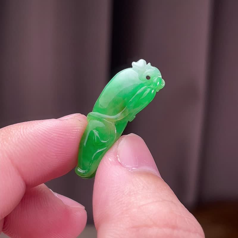 正陽綠翡翠巧雕福瓜 | 天然緬甸玉翡翠A貨 - 其他 - 玉石 綠色