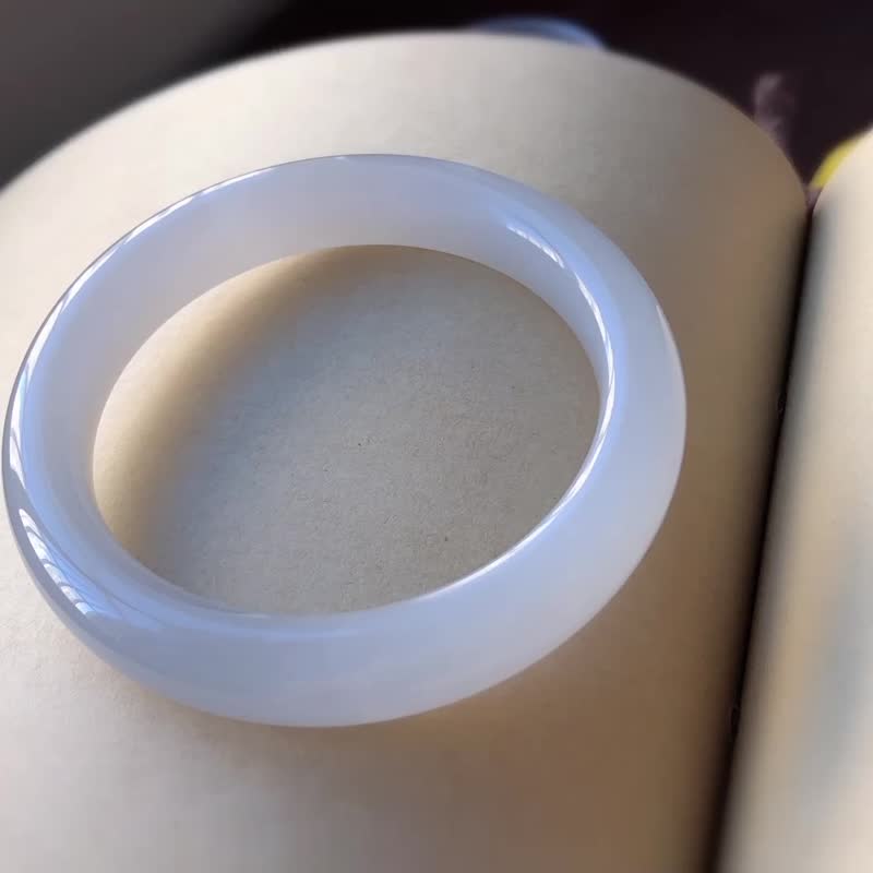 Exquisite Violet Hetian Jade Bangle Bracelet, Smoked Purple Jade Peace Bangle, Ice Smoked Purple, 57mm Inner Diameter, Peace - Bracelets - Jade 