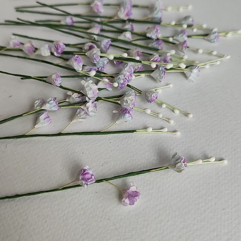 Paper Flower, DIY gypsophila supplies, pollen 20 brunches, 1.0 cm. purple color - 其他 - 紙 紫色