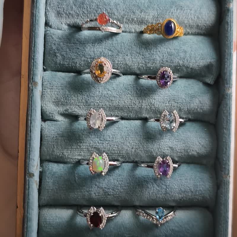 Special offer on 10 Stone, citrine, aquamarine, opal, amethyst, blue phosphorus moonstone - General Rings - Crystal 