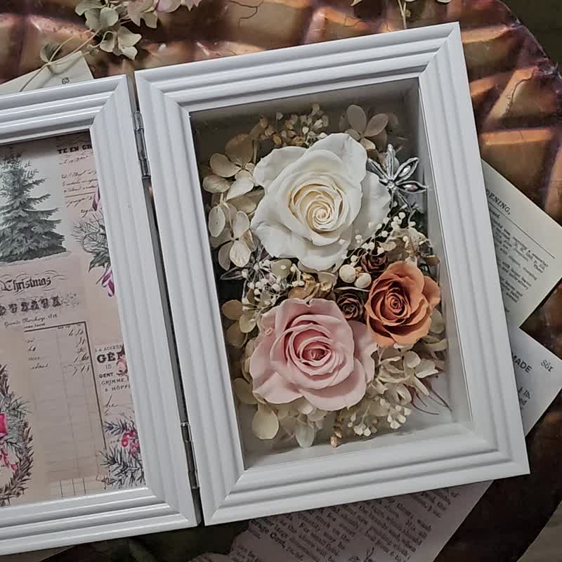 Preserved flower photo frame photo frame flower wedding gift exchange gift Valentine's Day teacher-appreciation ceremony romantic flower gift - Picture Frames - Plants & Flowers 