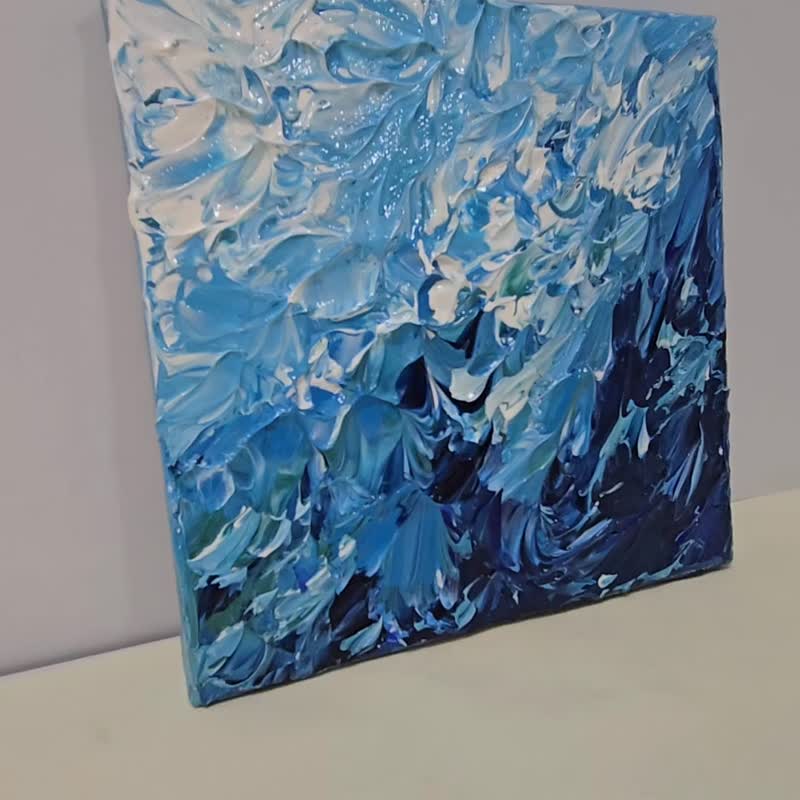 壓克力畫/丙烯抽象藝術/手作療癒【Lucky Love-靜流】送禮祝福 - 擺飾/家飾品 - 壓克力 