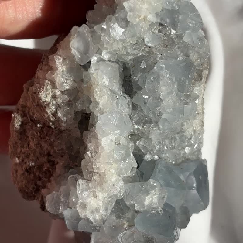 高質 精品 閃亮天青石 蛋型擺設 水晶 盆景 crystal 擺件 - 擺飾/家飾品 - 水晶 藍色
