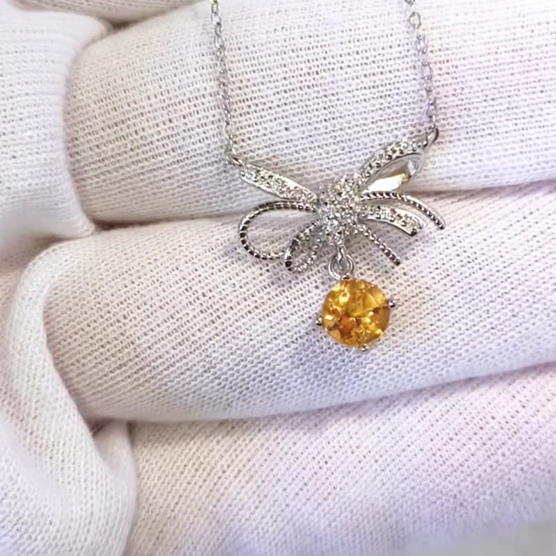 Natural Citrine Necklace Sterling silver 925. - 項鍊 - 純銀 黃色