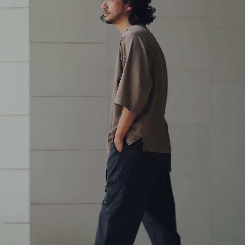 TENCEL天絲-腮裂上衣 - 男 T 恤 - 其他人造纖維 藍色