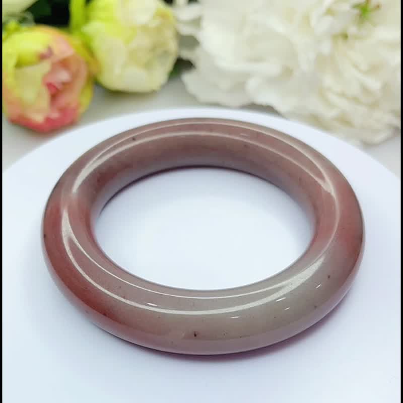 NO.70特殊野莓大地色圓鐲 58 MM 圈口 佘太翠玉鐲 手環 圓條 手鐲 - 手鍊/手環 - 玉石 多色